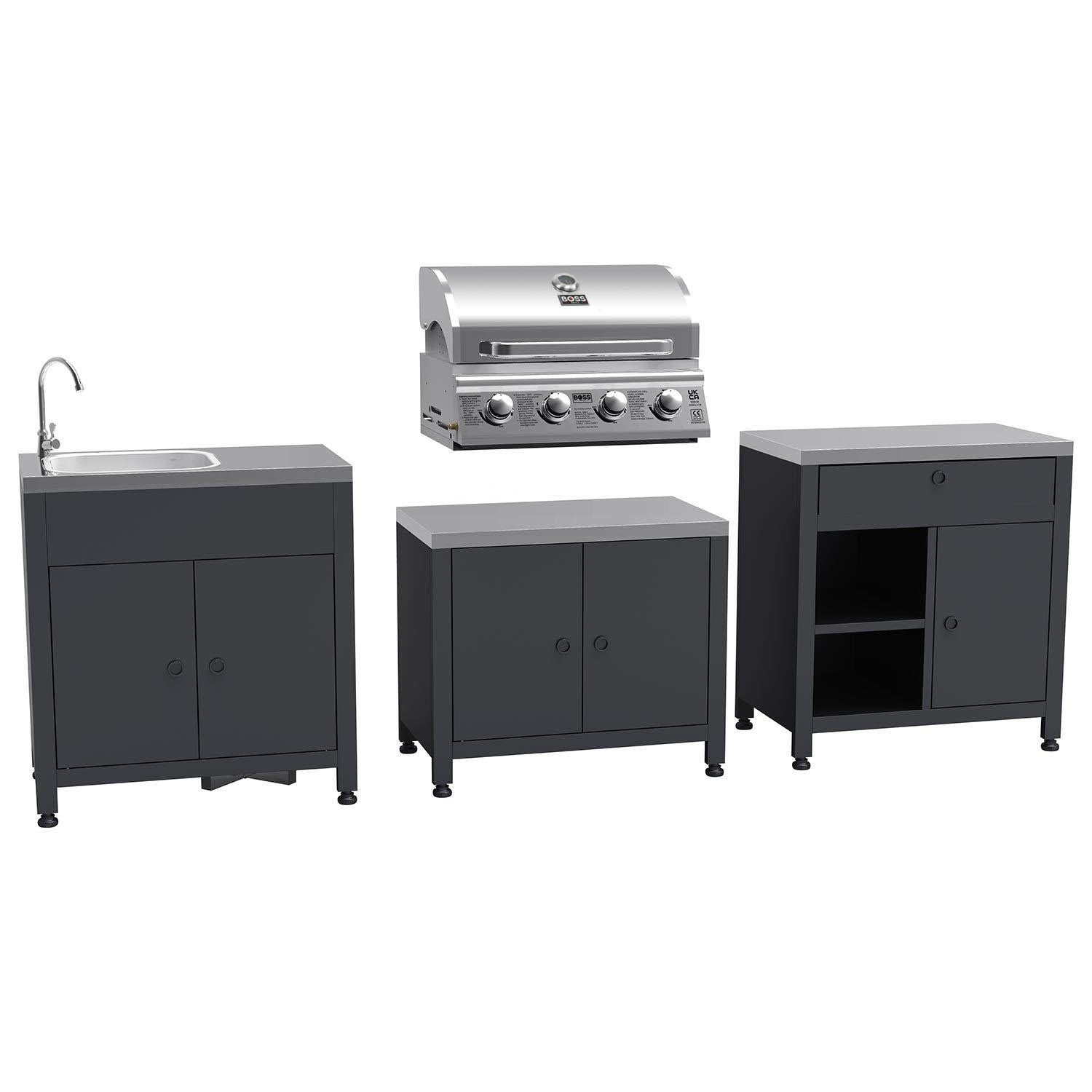 Boss Grill Texas All Star Outdoor Kitchen Modular - 4 Burner Gas BBQ