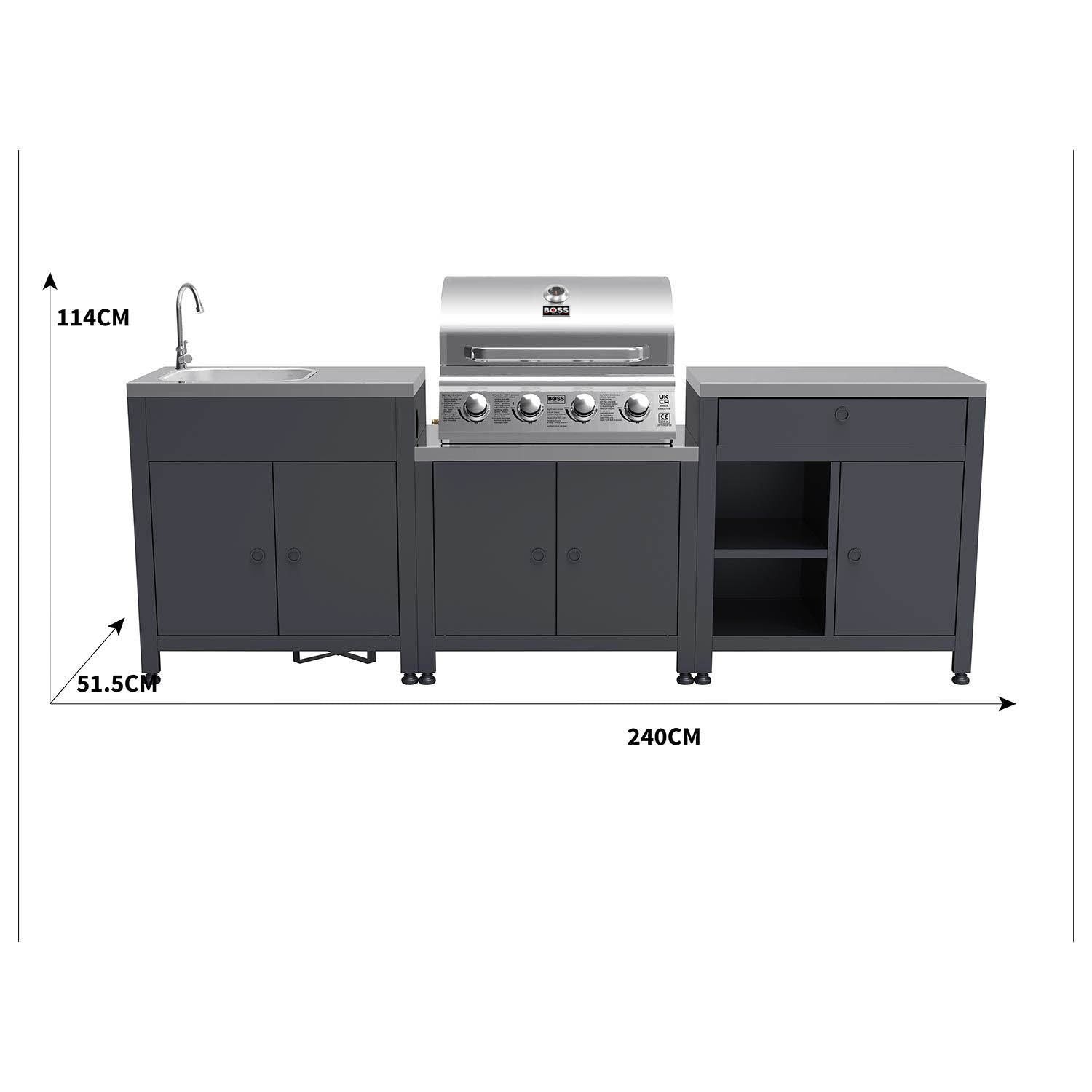 Boss Grill Texas All Star Outdoor Kitchen Modular - 4 Burner Gas BBQ